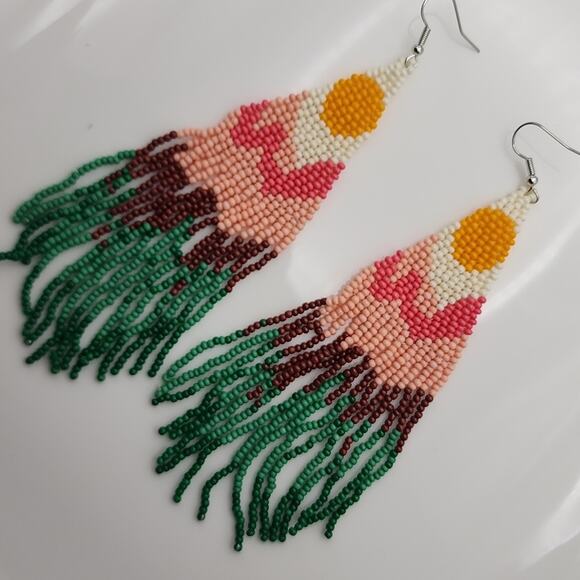 Boho Beaded Earrings - Picture 5 of 7